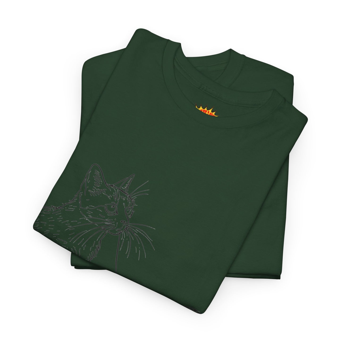 Cat w/Yarn Line Drawing Art Tee Shirt *Multiple Colors*
