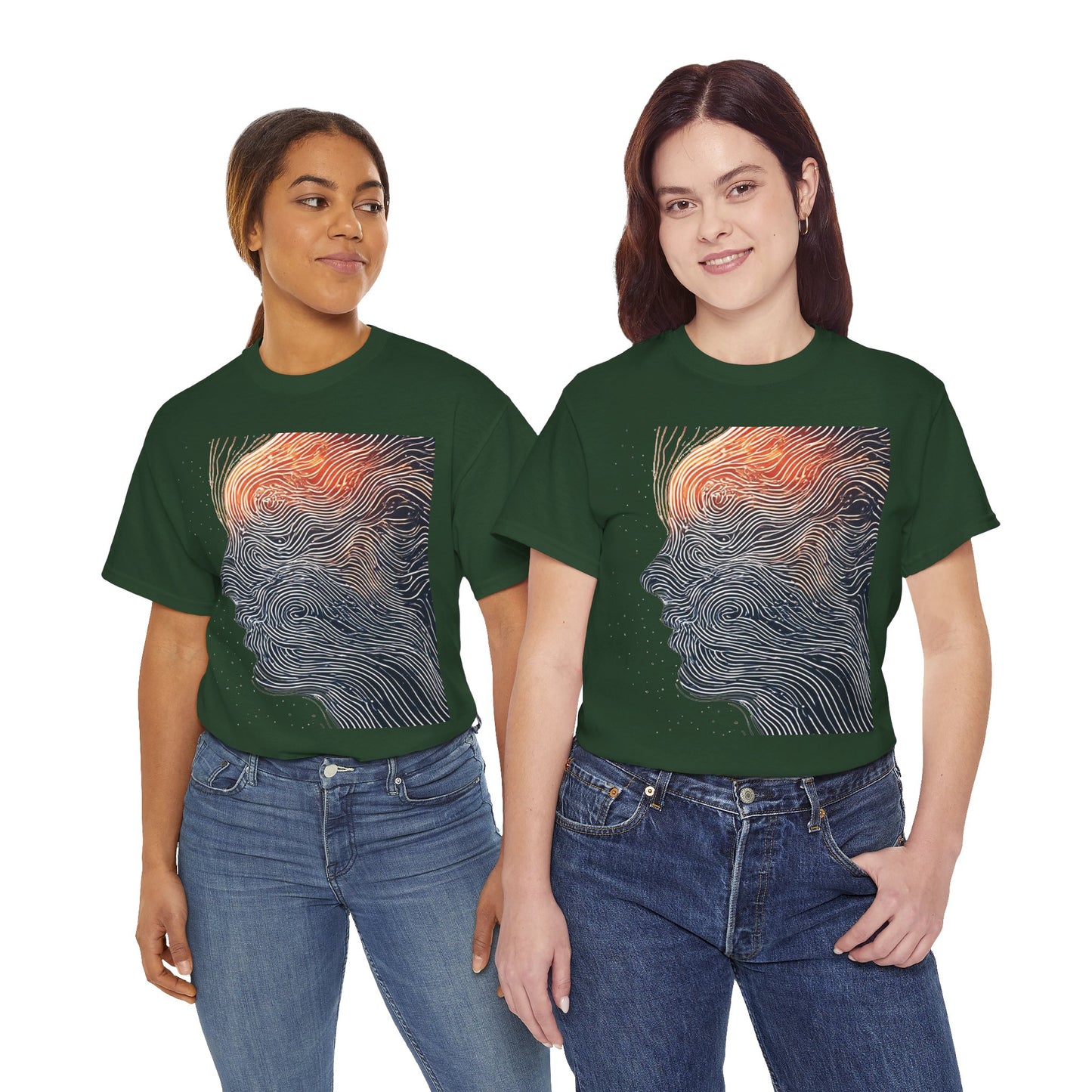Line Drawing Face Graphic Art Tee Shirt *Multiple Colors*