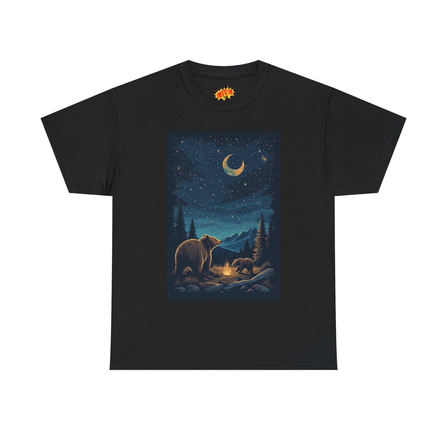 Grizzly Bear with Cub Night Scene T-Shirt *Multiple Colors*