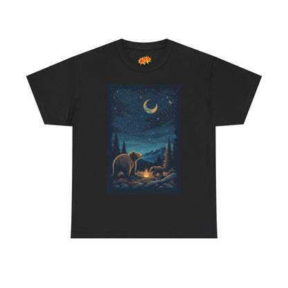 Grizzly Bear with Cub Night Scene T-Shirt