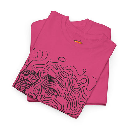 Human Face Line Drawing Portrait Graphic Art Tee Shirt