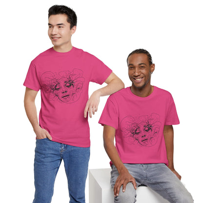 Abstract Face Line Drawing Graphic Art Tee Shirt