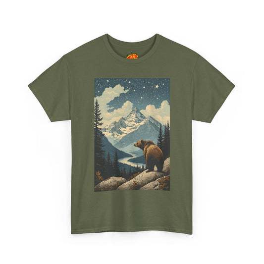 Mountain Bear Starry Night Vintage Style T-Shirt *Multiple Colors*