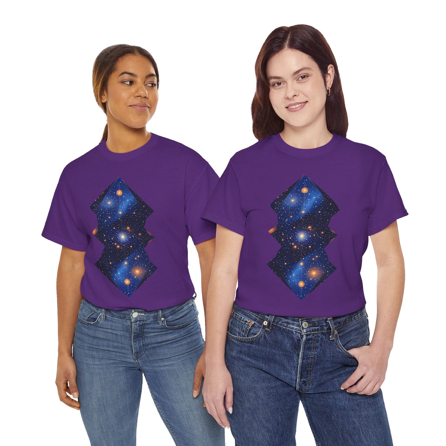 Geometric Shaped Galaxy Graphic Space Art Tee Shirt *Multiple Colors*