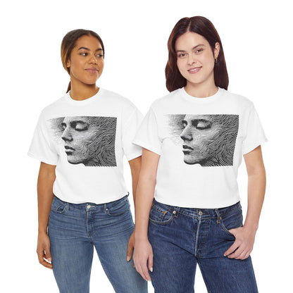 Face Line Drawing Portrait Graphic Art Tee Shirt