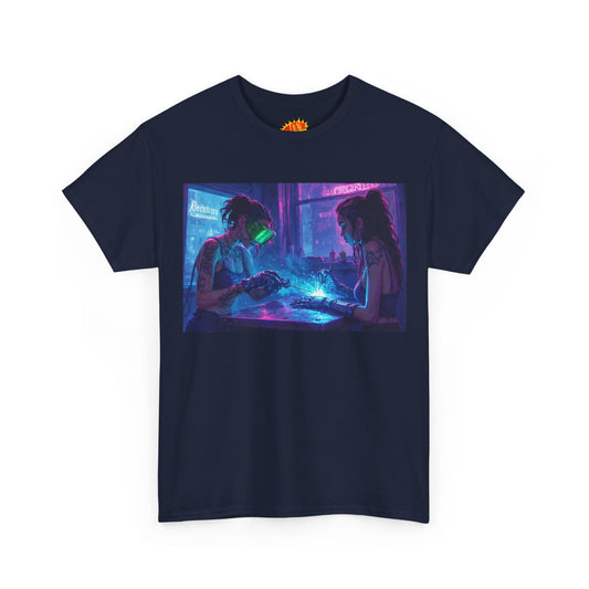 Cyberpunk Robot Hand Repair Shop Scene T-Shirt *Multiple Colors*
