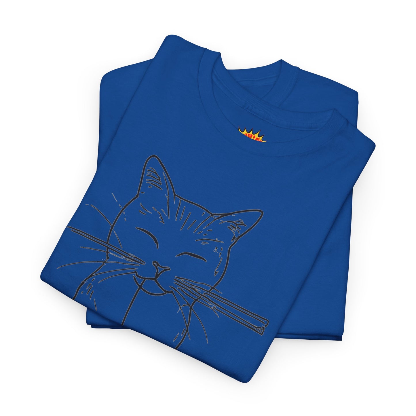 Cat w/Yarn Ball Line Art Drawing Tee Shirt *Multiple Colors*