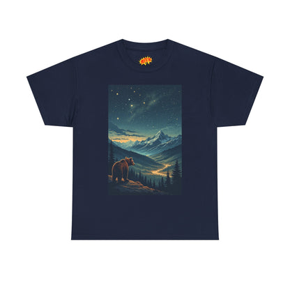 Mountain Bear Aurora Scene T-Shirt