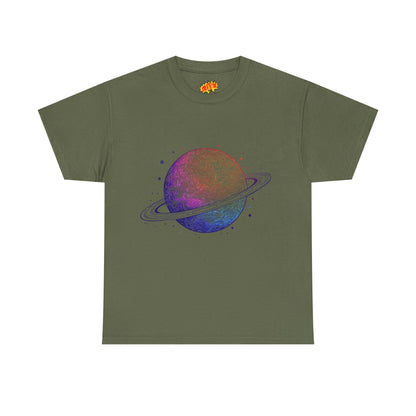 Space Art Ringed Planet Graphic Tee Shirt