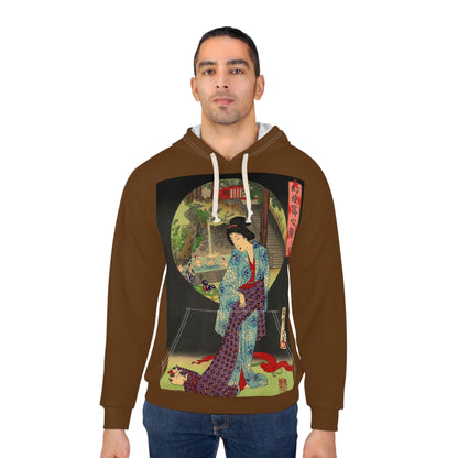 Oji Waterfall, Toyohara Chikanobu - Brown Hoodie