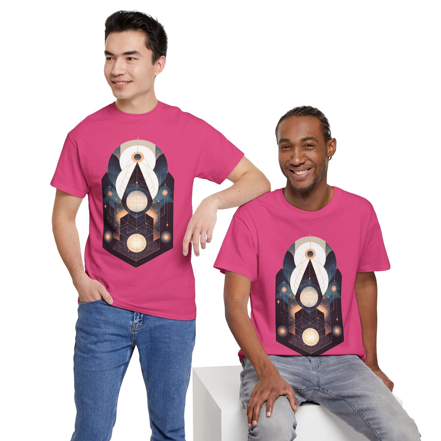 Geometric Space Art Pattern Graphic Tee Shirt *Multiple Colors*