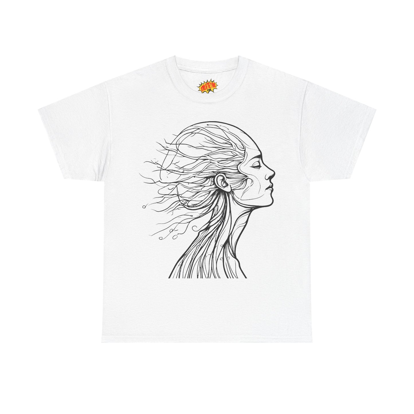 Flowing Line Drawing Face Graphic Art Tee Shirt *Multiple Colors*