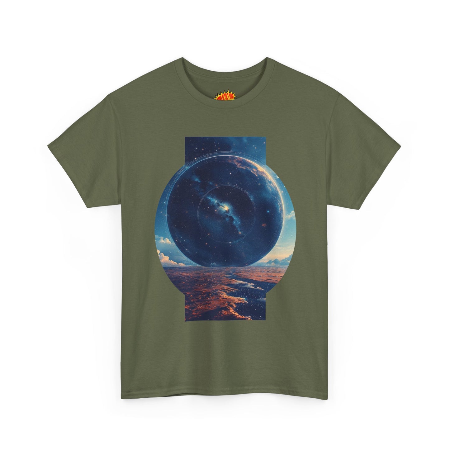 Round Galaxy Space Graphic Art Tee Shirt *Multiple Colors*