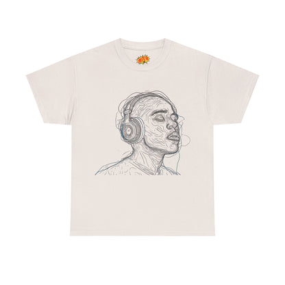 Line Drawing Portrait Graphic Music Art Tee Shirt