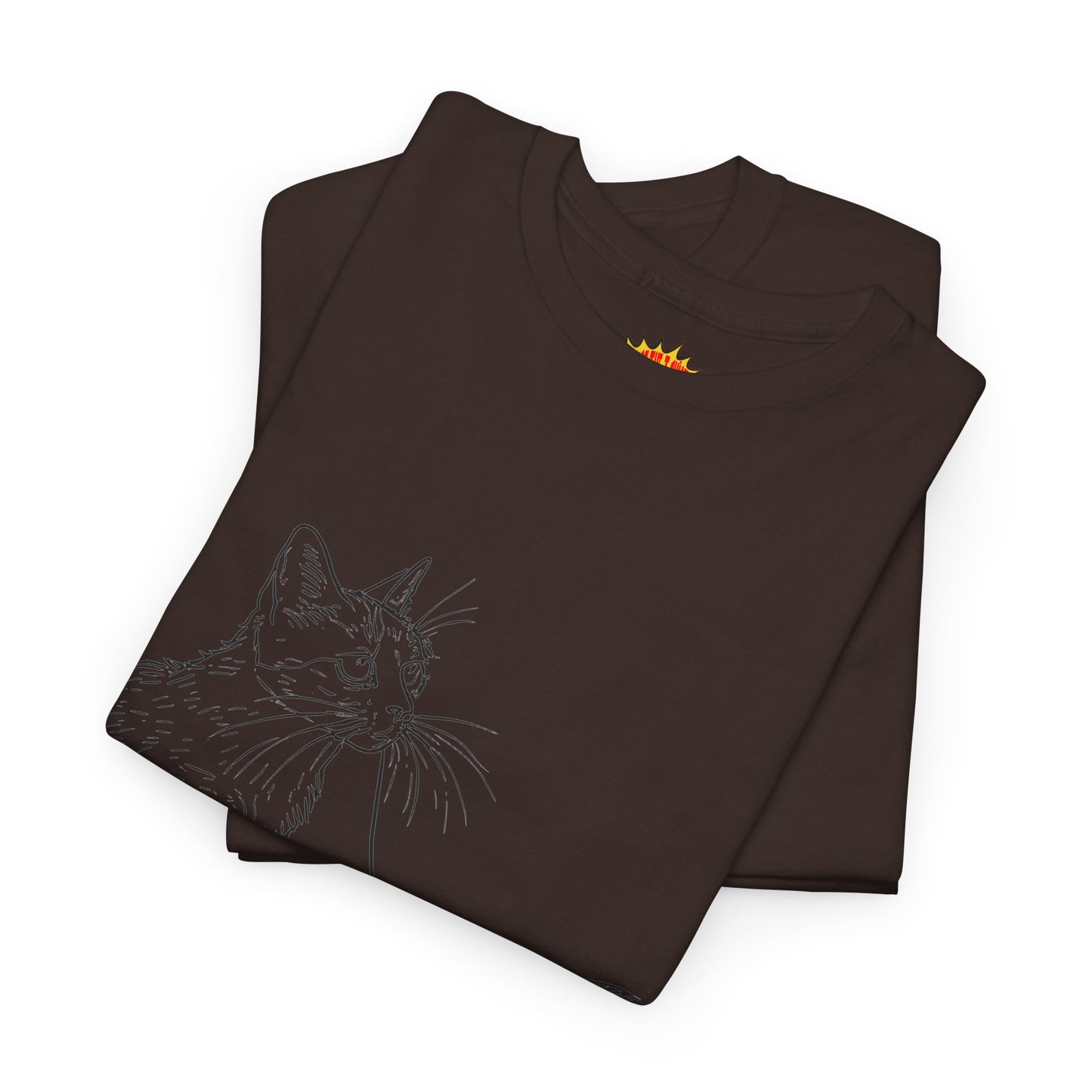 Cat w/Yarn Line Drawing Art Tee Shirt *Multiple Colors*