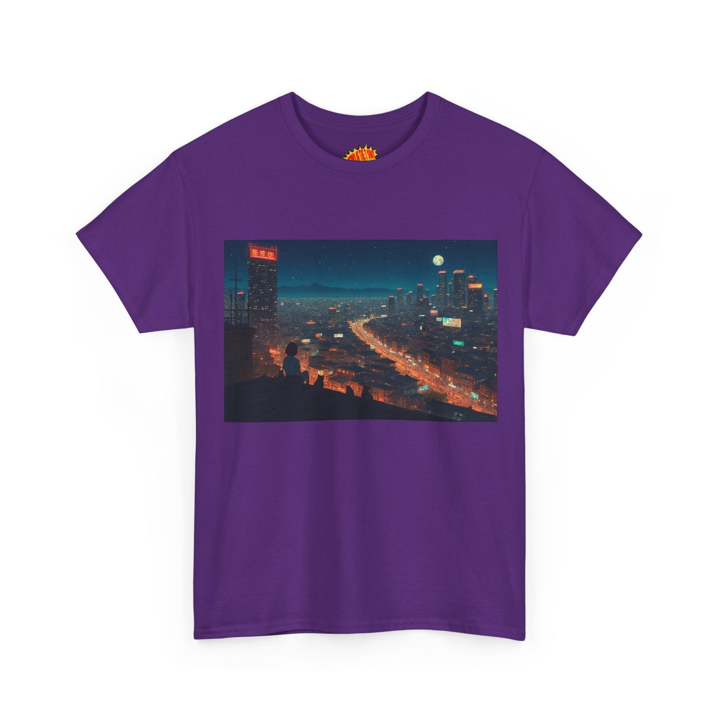 Anime Night Cityscape w/Cats T-Shirt *Multiple Colors*