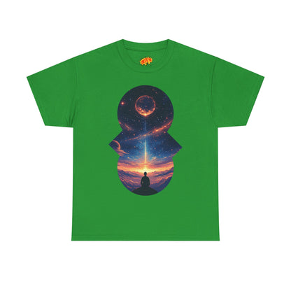Cosmic Meditation w/Planet Space Graphic Art Tee Shirt