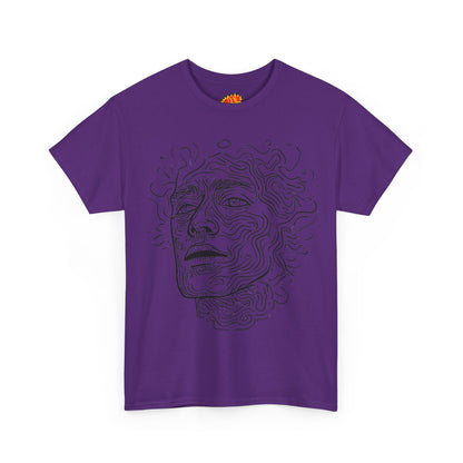 Human Face Line Drawing Portrait Graphic Art Tee Shirt