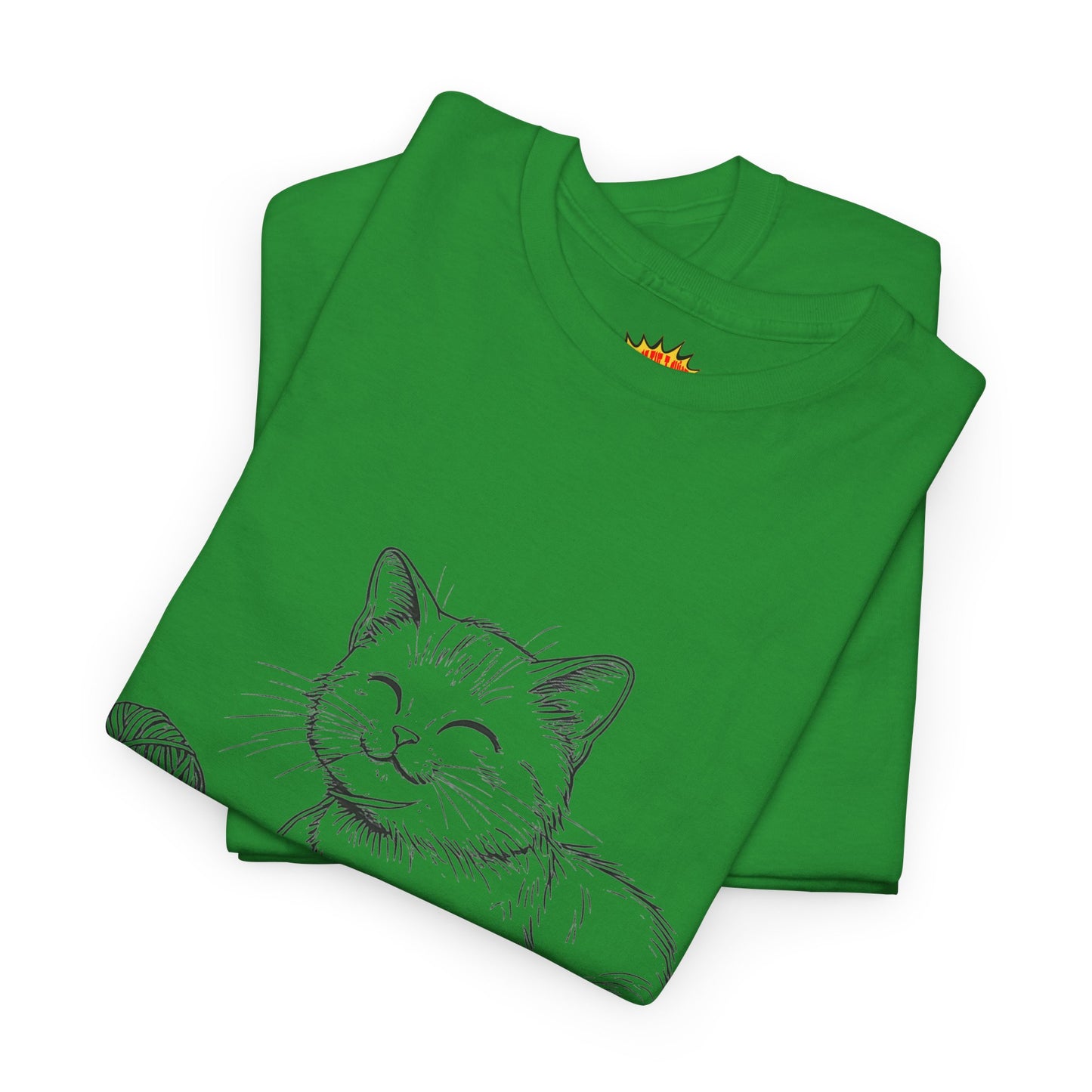 Cat w/Yarn Ball Line Drawing Tee Shirt *Multiple Colors*