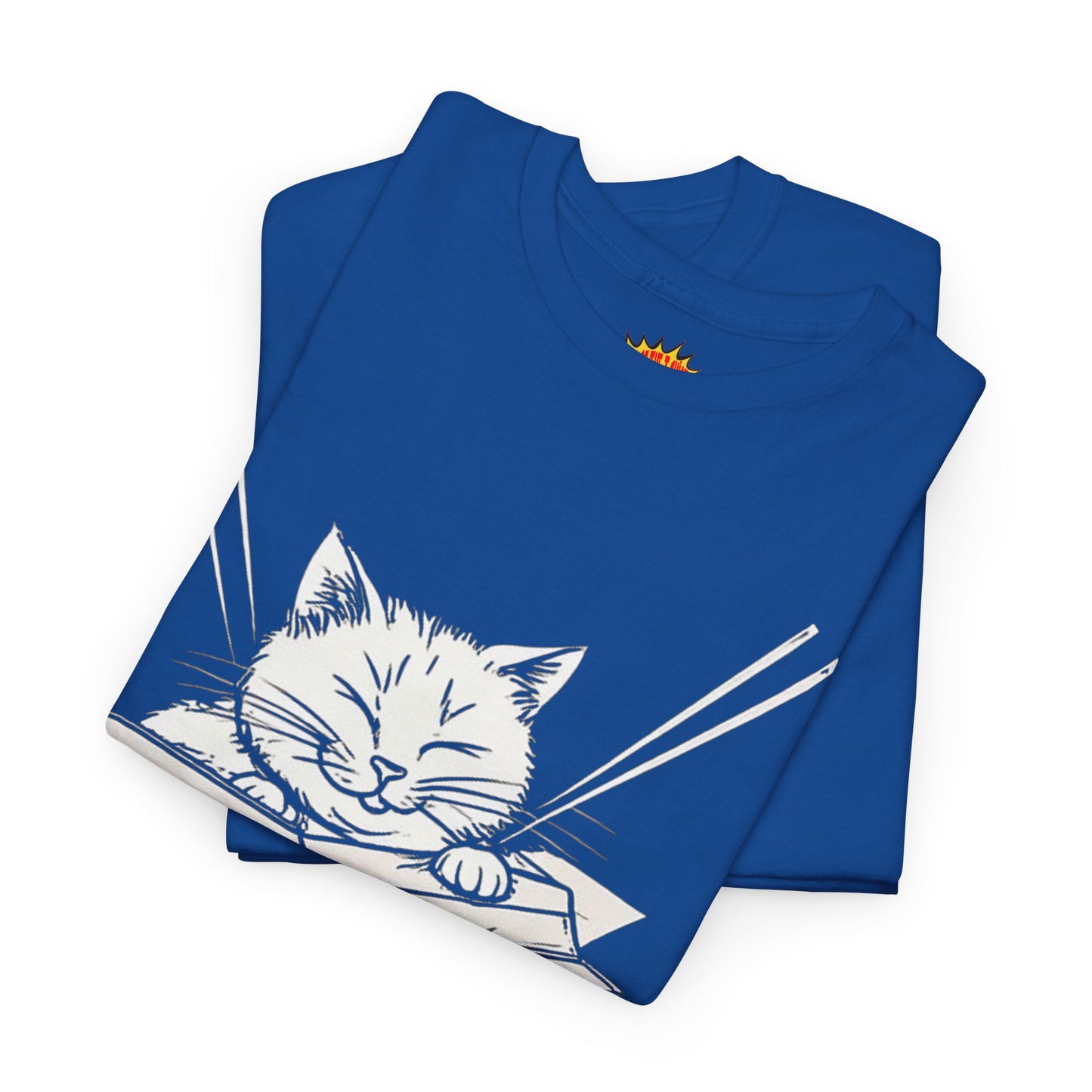Cat w/Box + Yarn Ball Art Drawing Tee Shirt *Multiple Colors*