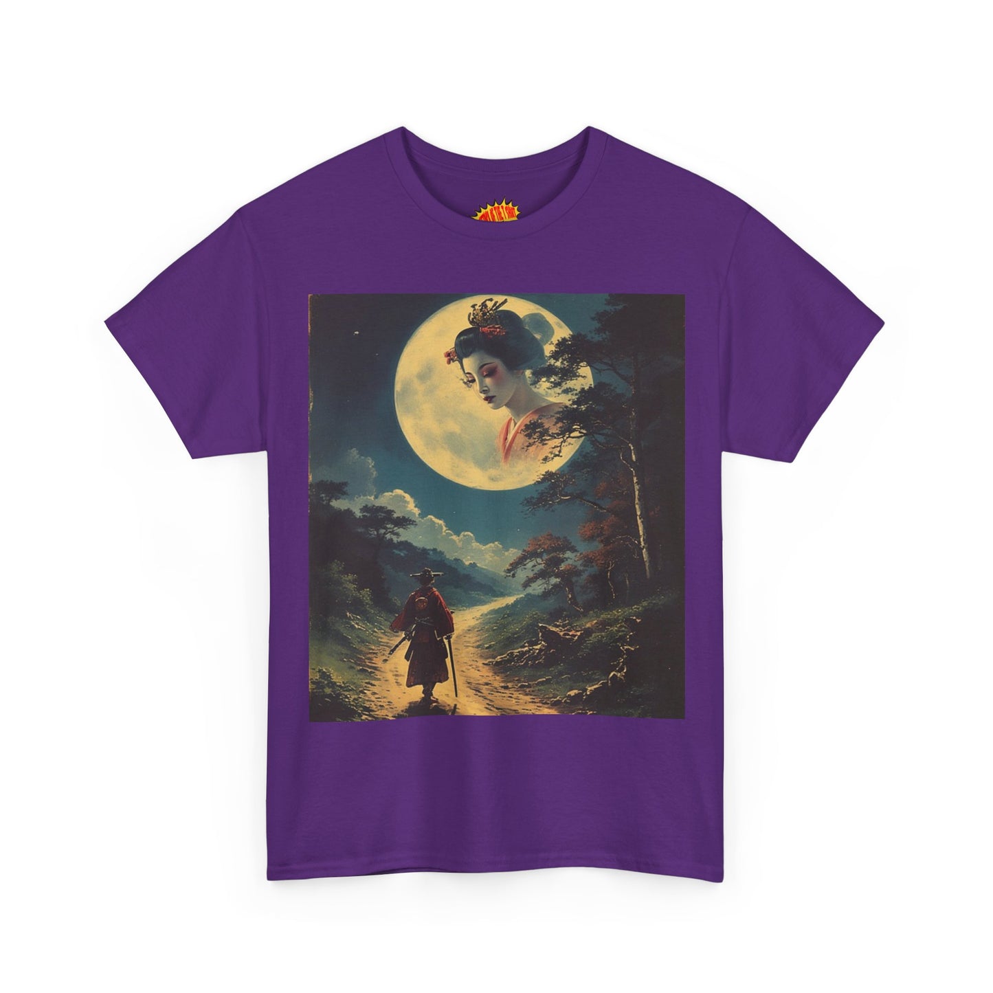 Travelling Samurai w/Full Moon Geisha T-Shirt *Multiple Colors*