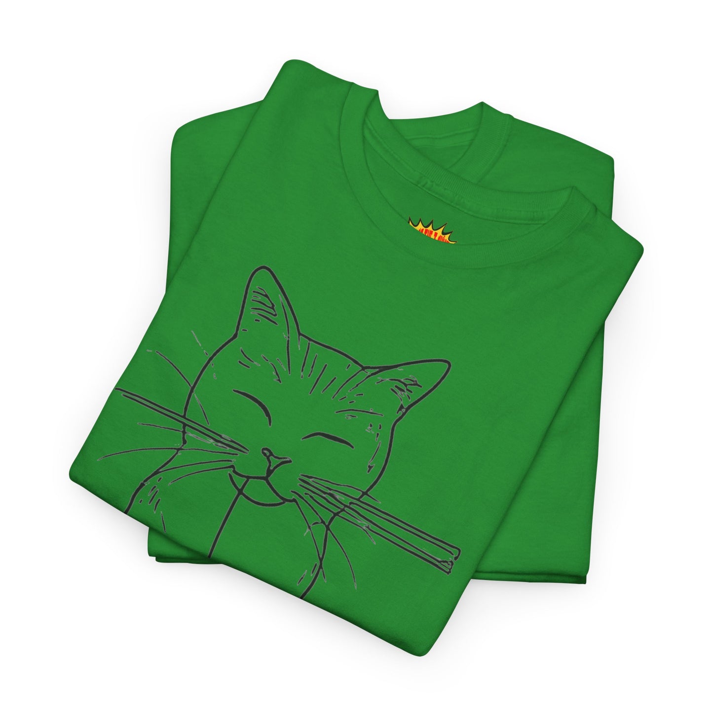 Cat w/Yarn Ball Line Art Drawing Tee Shirt *Multiple Colors*