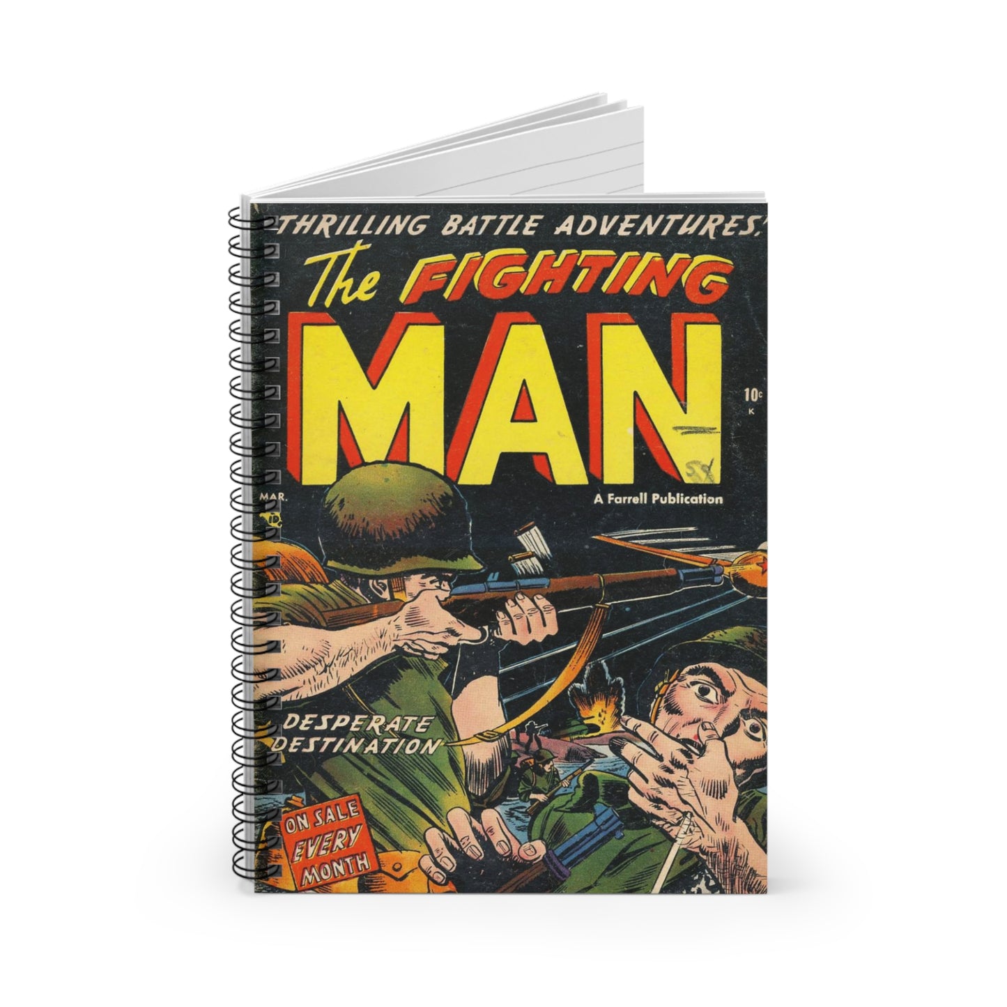 The Fighting Man March Comic Book Cover Notebook