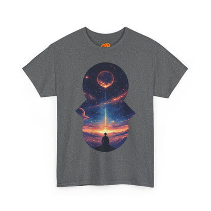 Cosmic Meditation w/Planet Space Graphic Art Tee Shirt