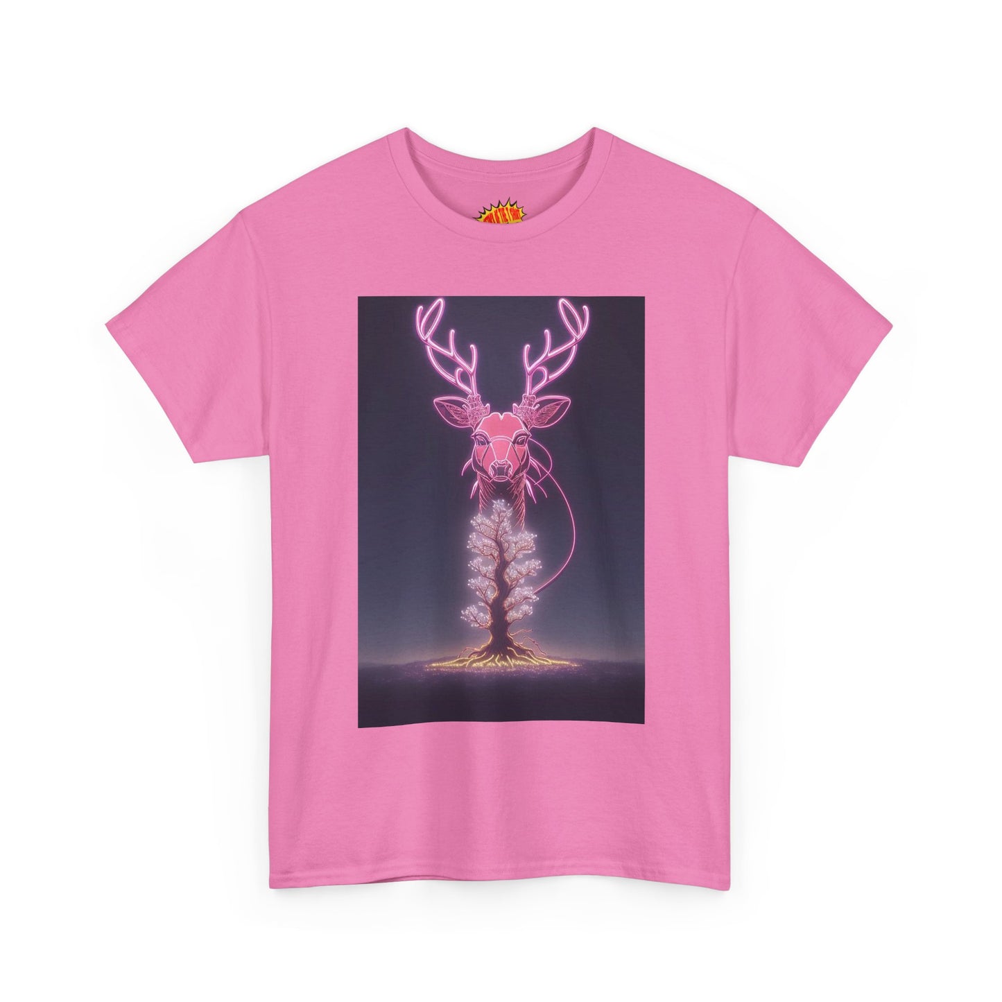 Electric Neon Deer Tree Cotton Tee Shirt *Multiple Colors*