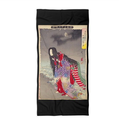 Kiyohime Changing Into a Serpent Beach Towel