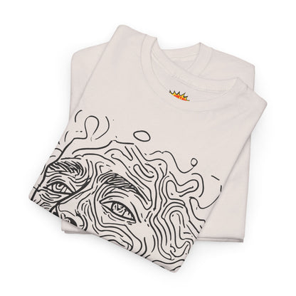 Human Face Line Drawing Portrait Graphic Art Tee Shirt