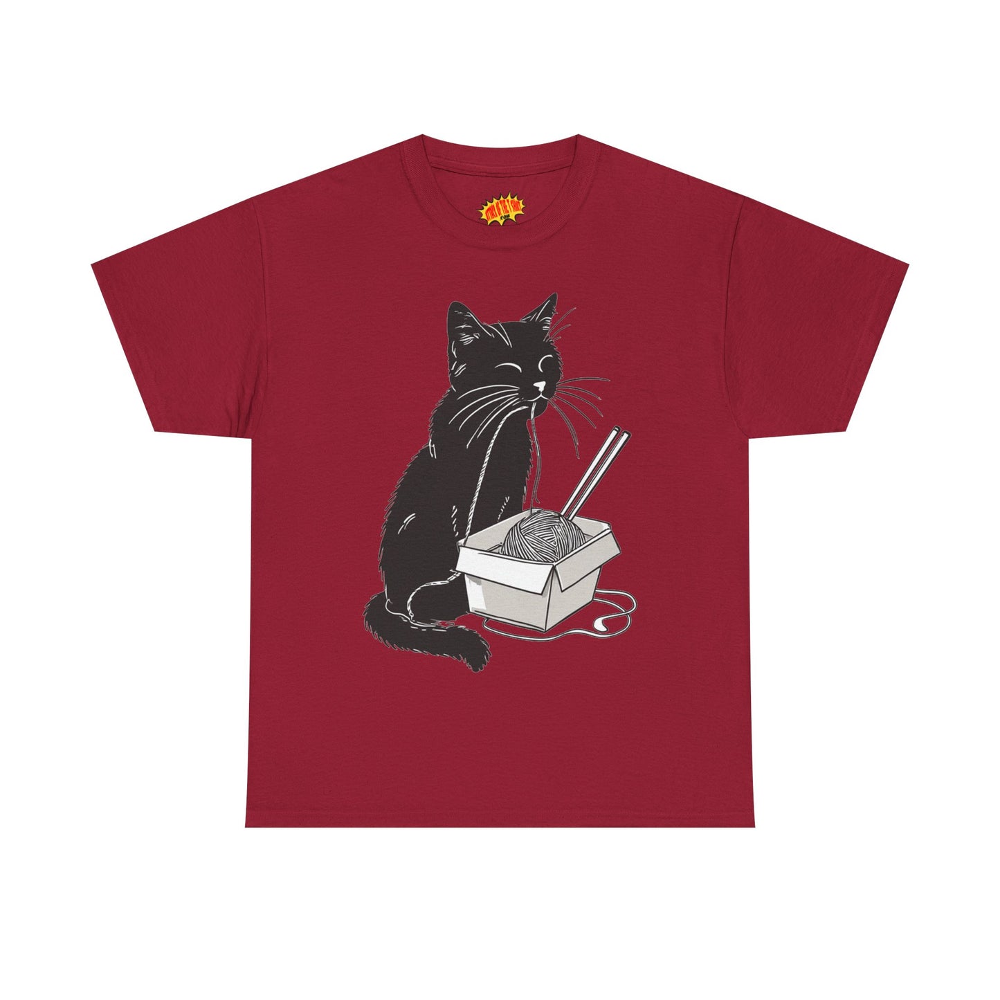 Black Cat w/Noodles Drawing Art Tee Shirt *Multiple Colors*