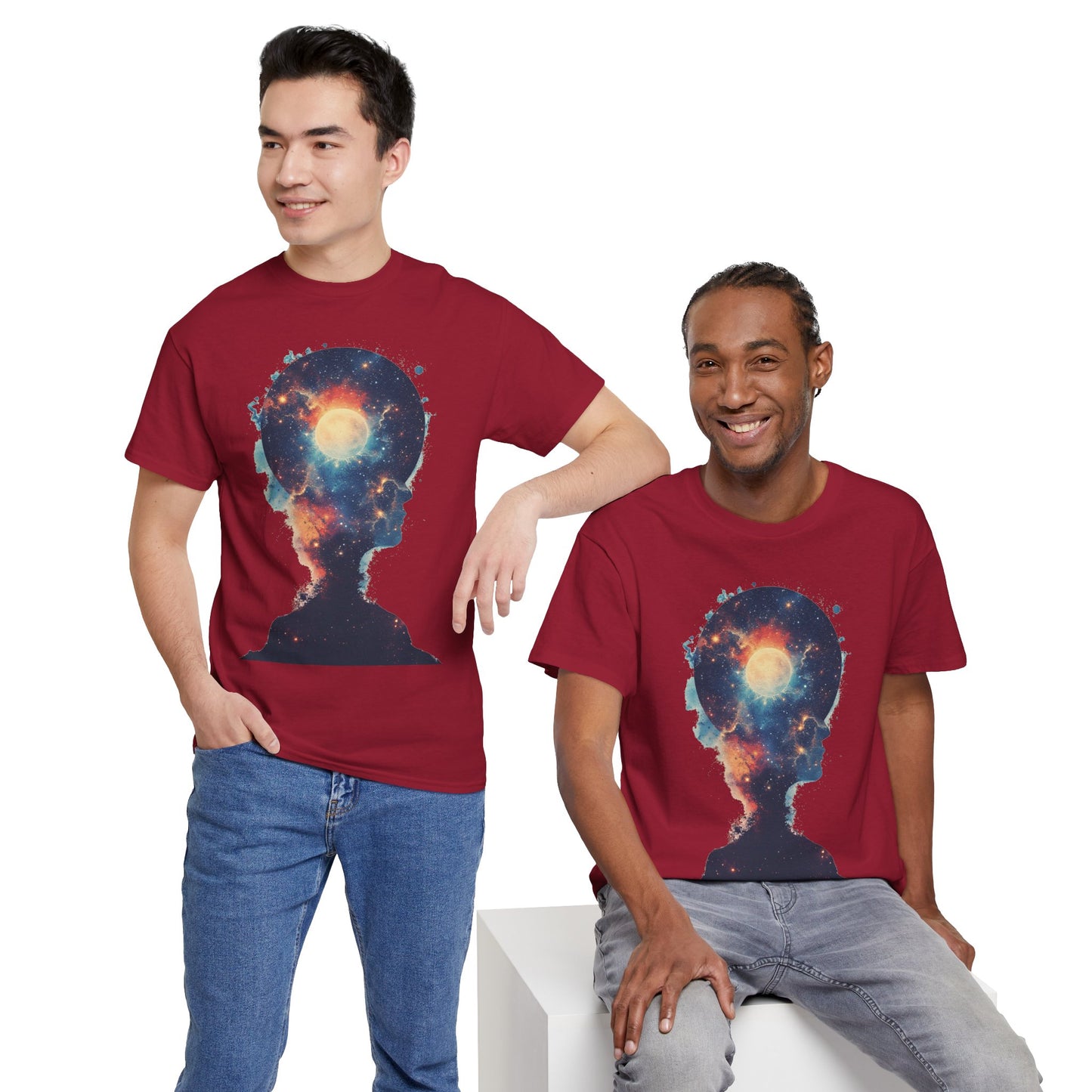 Abstract Galaxy Nebula Art w/Face Graphic Tee Shirt *Multiple Colors*