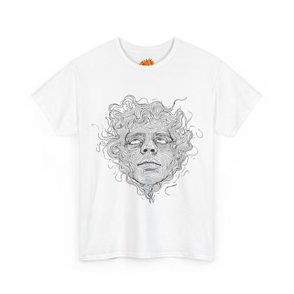 Human Face Line Drawing Graphic Art Tee Shirt