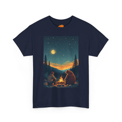 Mountain Man w/ Brown Bear Campfire Scene T-Shirt