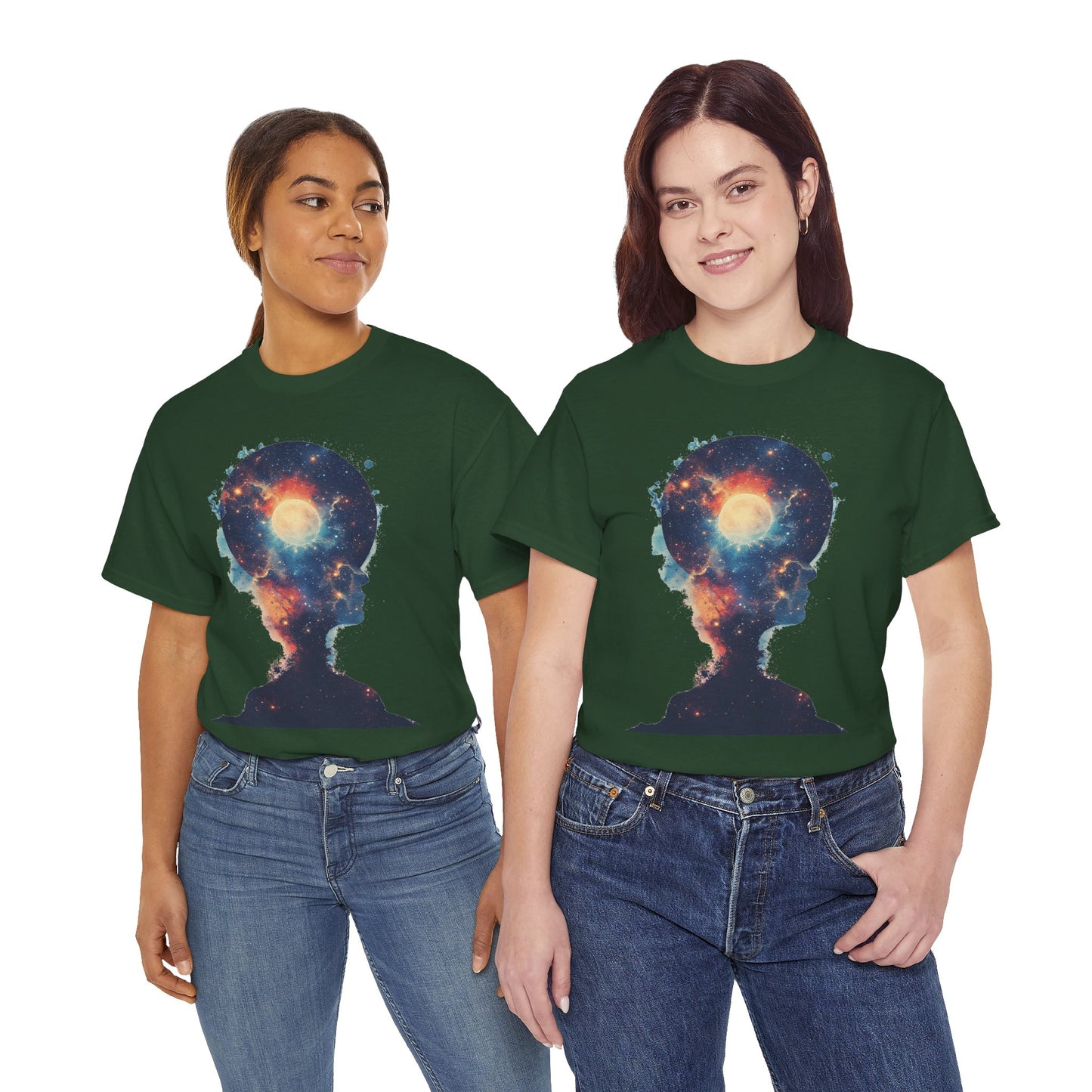 Abstract Galaxy Nebula Art w/Face Graphic Tee Shirt *Multiple Colors*