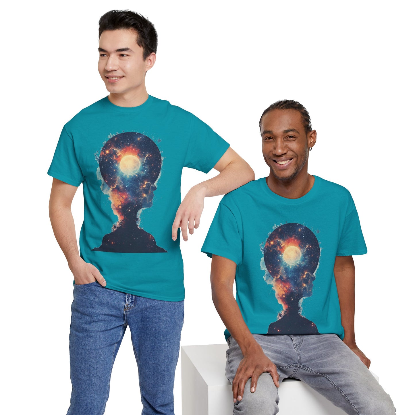 Abstract Galaxy Nebula Art w/Face Graphic Tee Shirt *Multiple Colors*