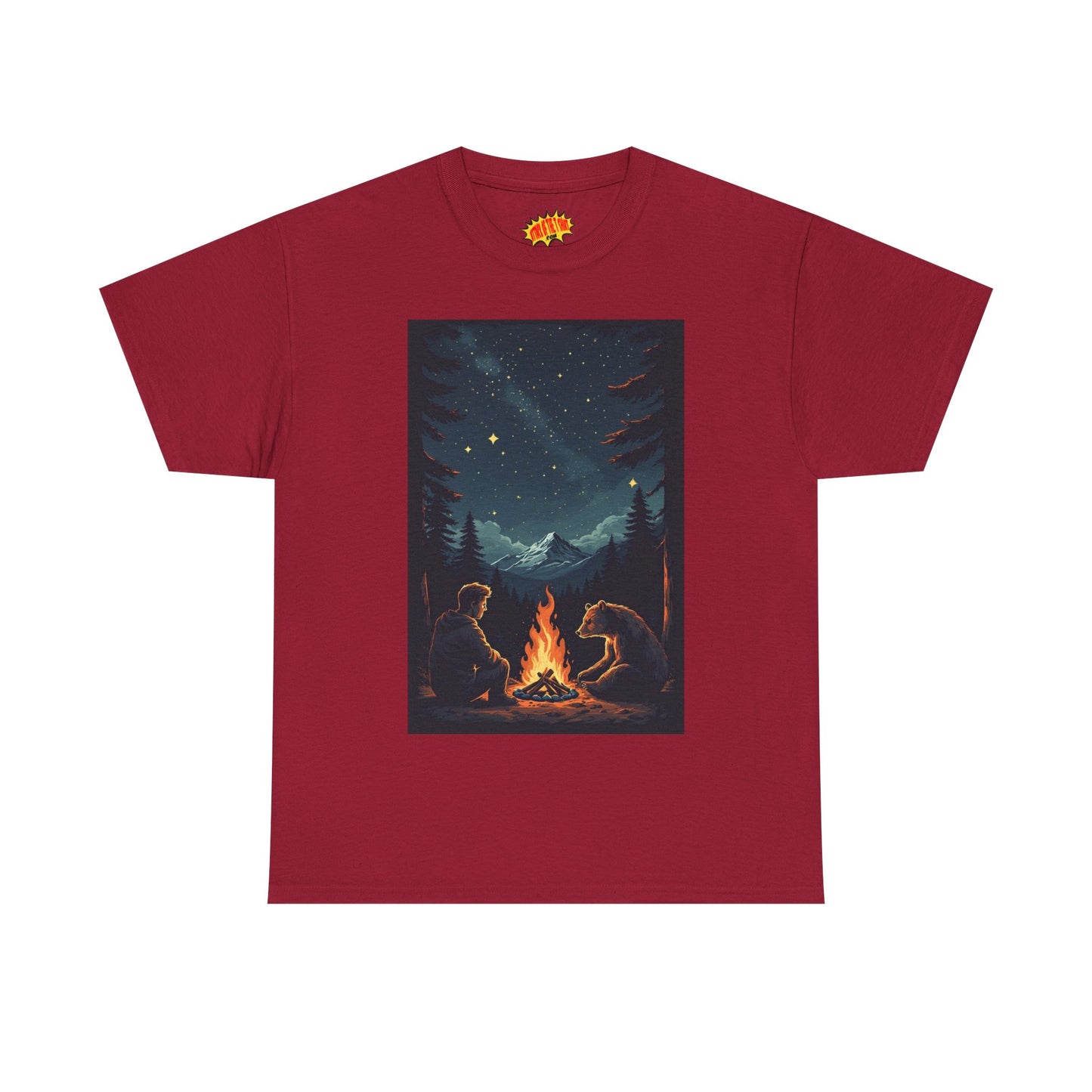 Mountain Man w/Bear Campfire Scene T-Shirt *Multiple Colors*