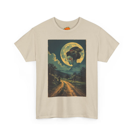 Vintage Style Geisha Moon Cloudy Night T-Shirt *Multiple Colors*