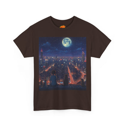 Anime City Neon Night Scene w/Cats T-Shirt