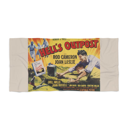 Hell's Outpost Vintage Movie Poster Beach Towel Classic Hollywood War Movie Art