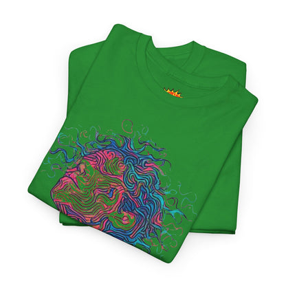 Line Drawing Multicolor Human Graphic Art Tee Shirt