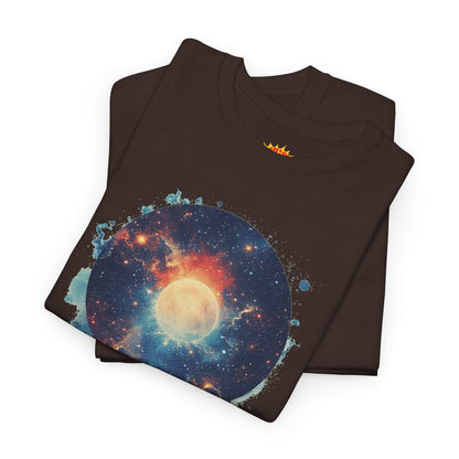 Abstract Galaxy Nebula Art w/Face Graphic Tee Shirt