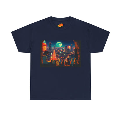 Anime Cityscape Scene w/Cats T-Shirt