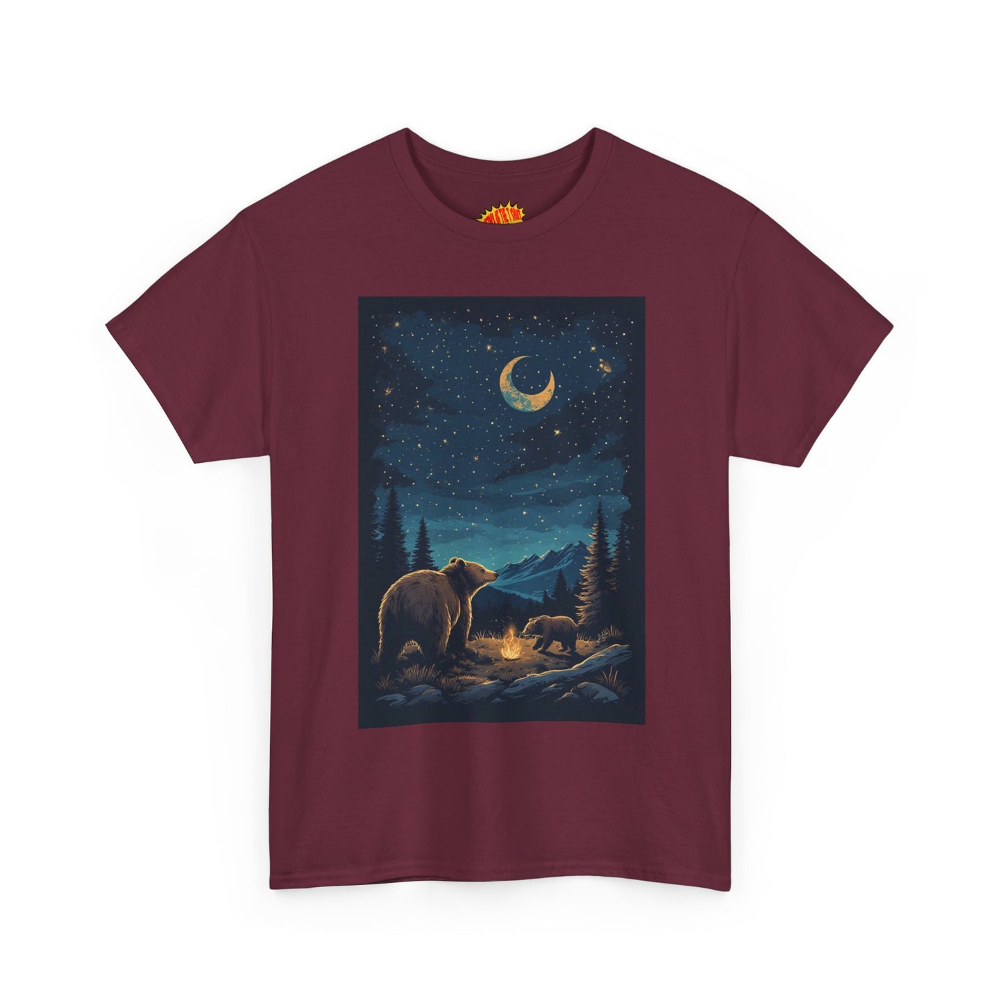 Grizzly Bear with Cub Night Scene T-Shirt *Multiple Colors*