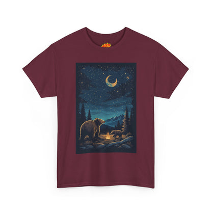 Grizzly Bear with Cub Night Scene T-Shirt