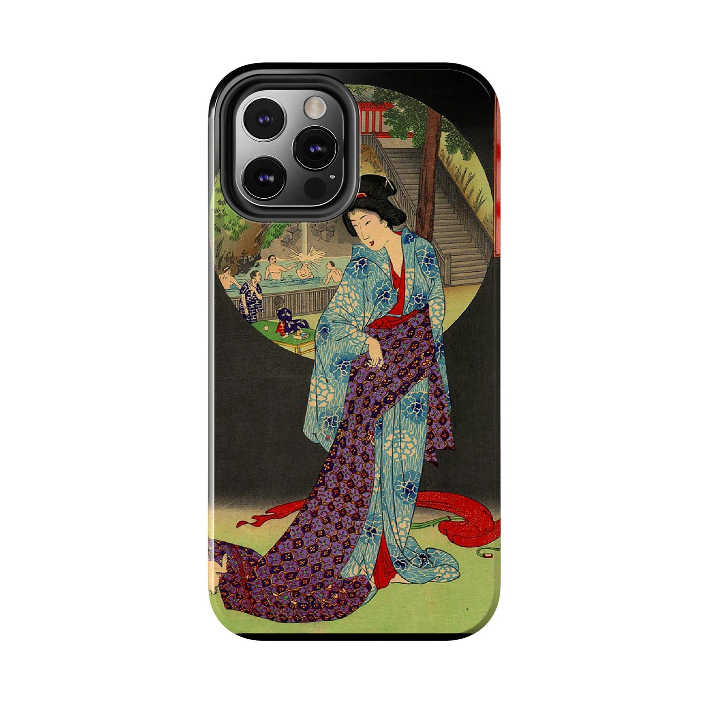 Oji Waterfall by Toyohara Chikanobu, 1890 iPhone Case *Many Sizes Available*