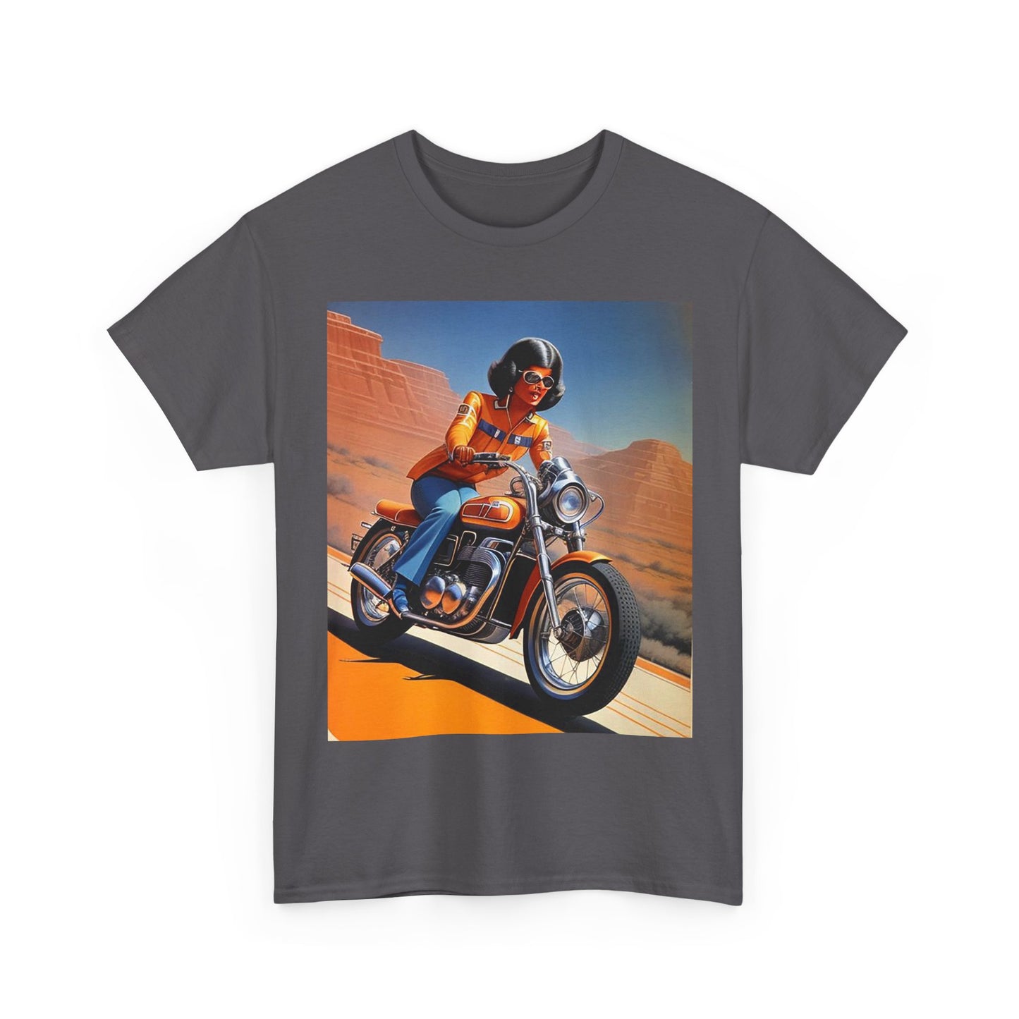 Retro Motorcycle Lady T-Shirt *Multiple Colors*