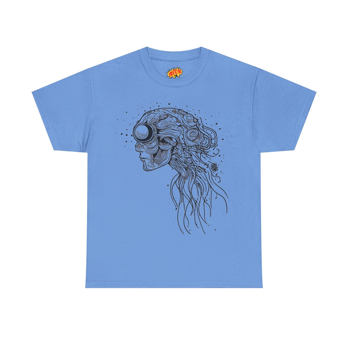 Humanoid Line Drawing Face Graphic Art Tee Shirt *Multiple Colors*