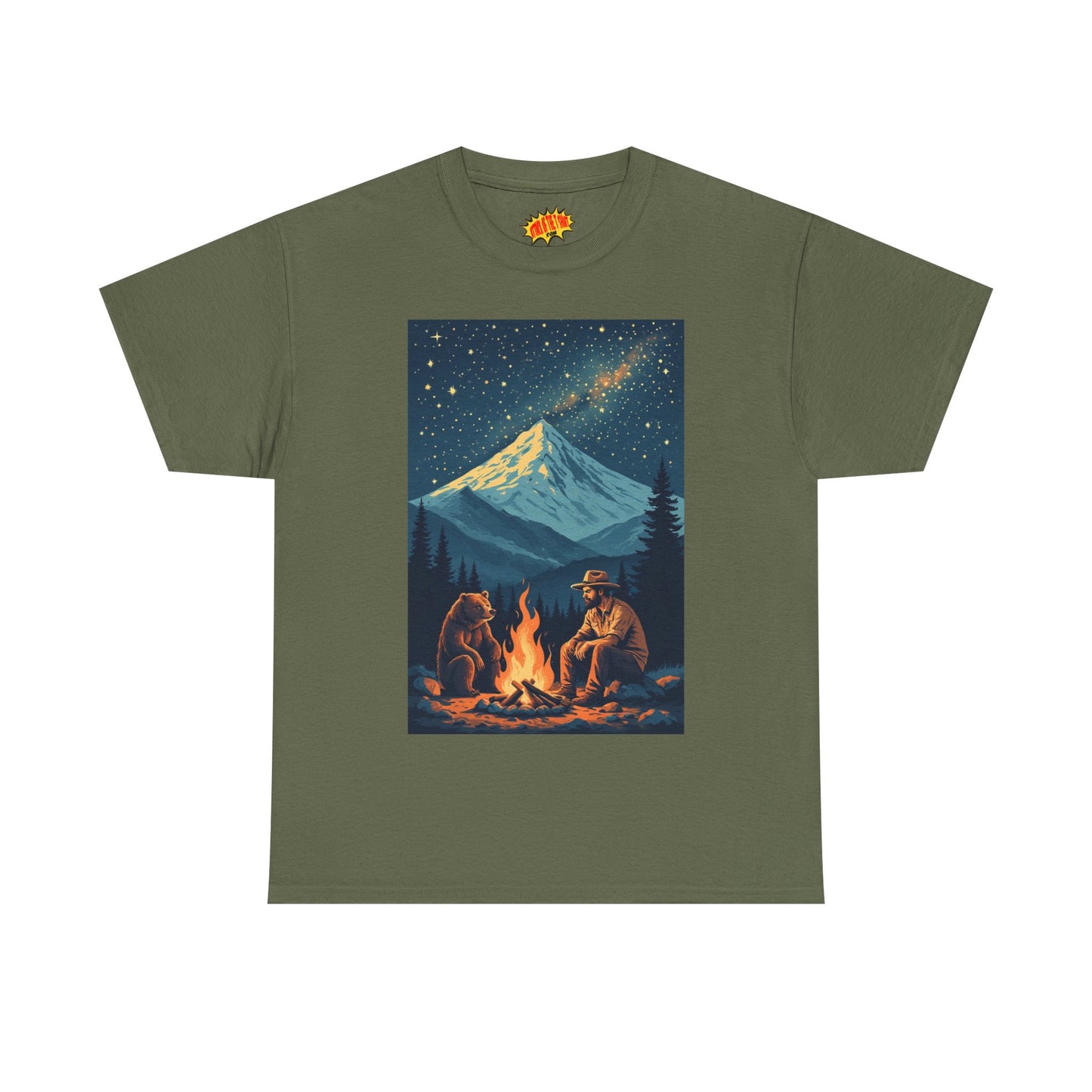 Mountain Man w/Bear Campfire T-Shirt *Multiple Colors*